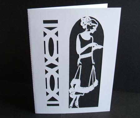 Art Deco Lady Card Template by Angela Walker