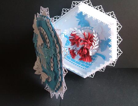Hexagon Birthday Folded Faux Book Card by Angela Walker
