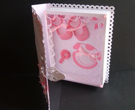 Baby Folding Faux Book Card by Angela Walker