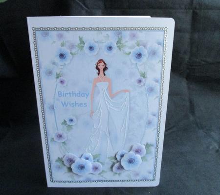 Delicate Anemone Flowers Card Front and Decoupage by Angela Walker