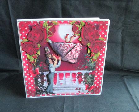 1950's Swing Dance Couple Card Front with Decoupage by Angela Walker