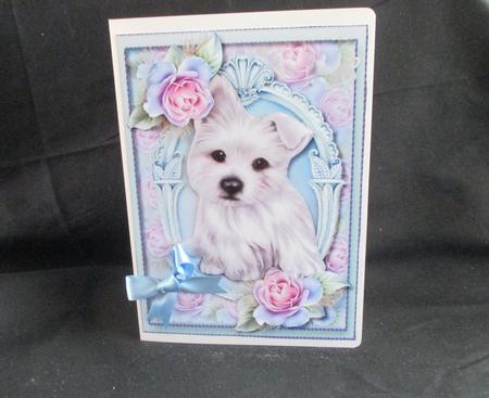 Lovely Cute Westie with Roses  by Angela Walker