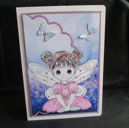 Fairy Grace in the Flowers Envelope Card with Decoupage by Angela Walker