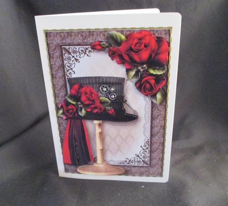 Steampunk Top Hat with Deep Red Roses by Angela Walker