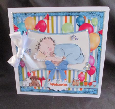 New Baby Boy Welcom Decoupage Mini Kit by Angela Walker