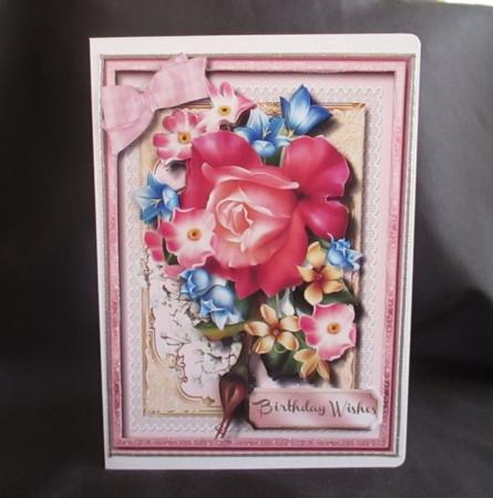 Beautiful Rosyposy in a Gold Frame by Angela Walker