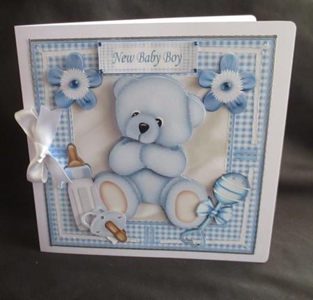 Gorgeous Little Blue Bear with Gingham & Button 8x8 Mini Kit by Angela Walker