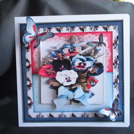Cardtopper All About Pansy Red 390 by Angela Walker