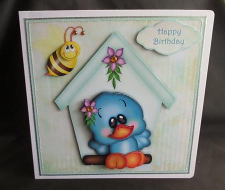 Birdie Blue - 8" Square Card Mini-kit by Angela Walker