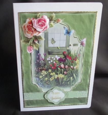Flowers at the Front Door Card Front by Angela Walker