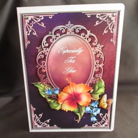 Especially for You Hibiscus and Bells Card Front by Angela Walker