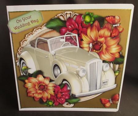 Beautiful Cream Wedding Car with Dahilia'a 8x8 by Angela Walker