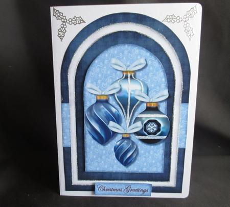 Arch Card Christmas Baubles by Angela Walker