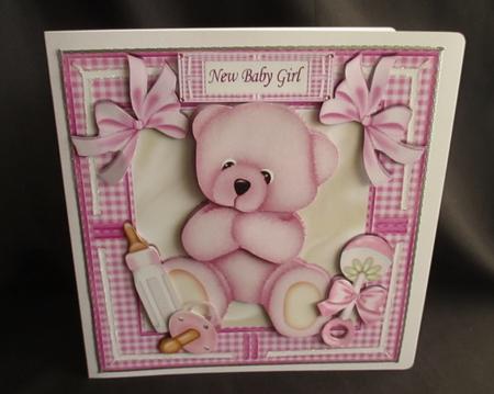 Gorgeous Little Pink Bear with Gingham & Bows 8x8 Mini Kit by Angela Walker