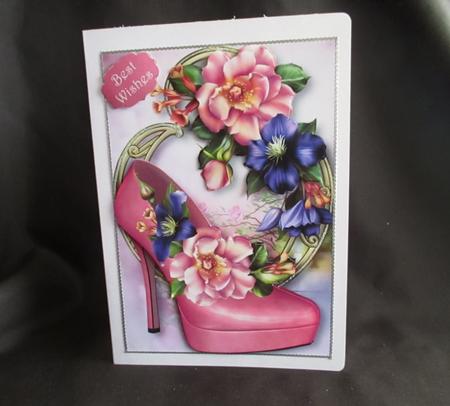 Beautiful Summer Blooms Shoe on Golden Frame by Angela Walker