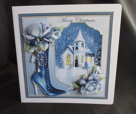Christmas Scene Boot & Porcelain Roses Mini Kit by Angela Walker