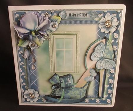 The Beautiful Blue Shoes Card Front Kit by Angela Walker