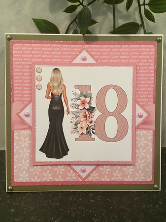 Blonde 18th Birthday (7x7 inch square card kit) by Angela White