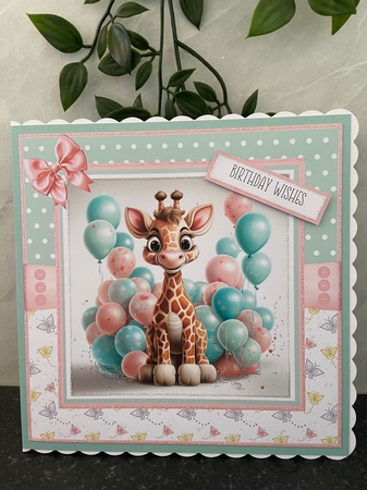 Birthday Giraffe 8x8 Inch Quick Cards Bumper Kit  by Angela White