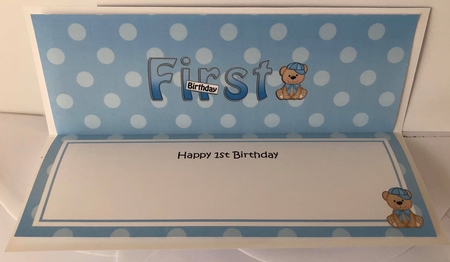 Large DL HAPPY FIRST BIRTHDAY insert by Angela White
