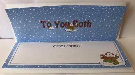Large DL Merry Christmas TO YOU BOTH insert with Snowman Rio by Angela White