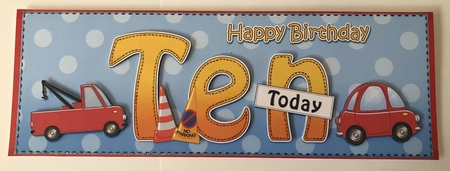 Large DL Happy Birthday TE N TODAY 3D decoupage by Angela White