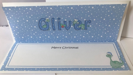 Large DL Merry Christmas OLIVER insert by Angela White