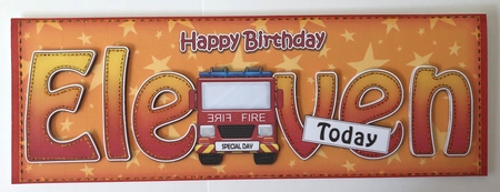 Large DL Happy Birthday ELEVEN TODAY 3D decoupage by Angela White