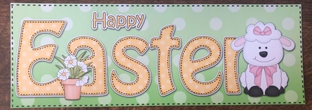 Large DL Happy EASTER 3D decoupage by Angela White