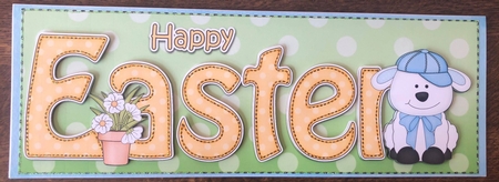 Large DL Happy EASTER 3D decoupage by Angela White