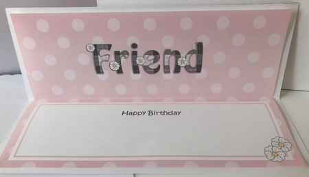 Large DL Happy Birthday FRIEND insert with Tartan by Angela White