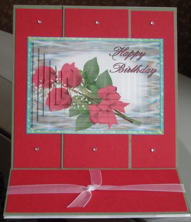 Red Rose Bouquet Birthday Pyramid by Angela White