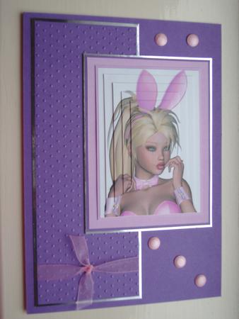 Pink Bunny Girl Pyramid by Angela White