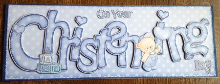 Large Dl Christening Quick Card N 3D Decoupage by Angela White