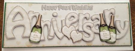 Pearl Wedding Anniversary Large Dl Quick Card N 3D Decoupag by Angela White
