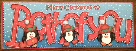 Large Dl Xmas Both of You Quick Card 3D Decoupage by Angela White