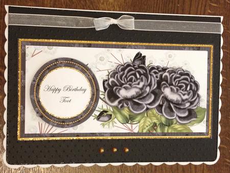 Black Roses Birthday Wishes Dl Decoupage Topper by Angela White