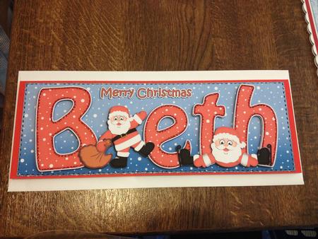 Xmas Beth Santa Signpost Lge Dl Easicut Decoupage by Angela White