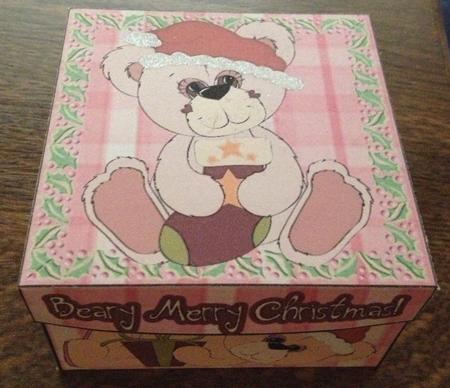 3 Inch Gift Box - Christmas Teddy 2 by Angela White