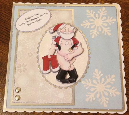 Wardrobe Malfunction Santa Doodles by Angela White