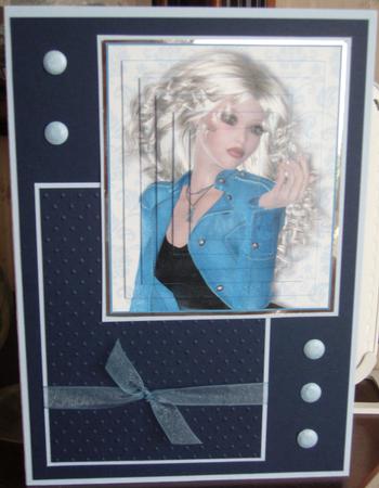 Beautiful Lady in Denim Pyramid by Angela White