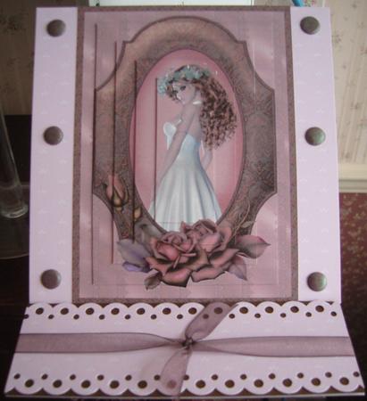 Lady in a Damask and Rose Frame Pyramid Sheet by Angela White
