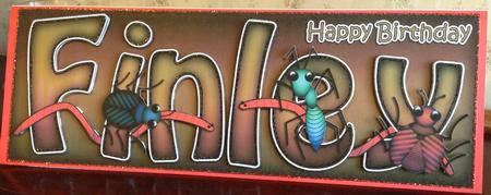 Large Dl Birthday Finley Bugs 3D Decoupage by Angela White