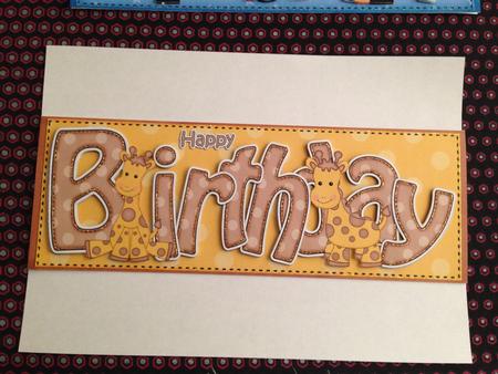 Large Dl Birthday Sophie Giraffe Card & 3D Decoupage by Angela White