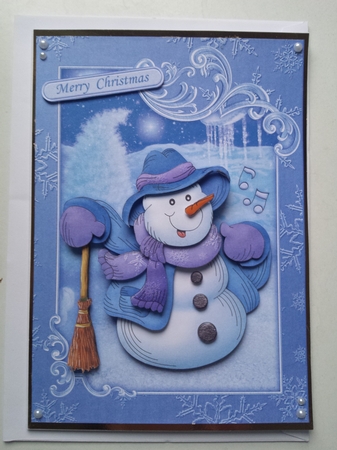 Singng Snowman Christmas Topper Decoupage Insert Mini Kit by Angela Whitehead