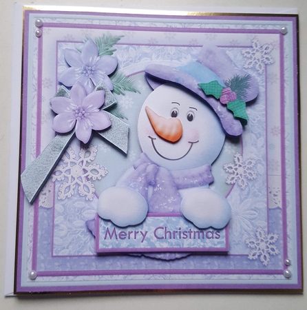 Shabby Chic Snowman 8x8 Christmas Mini Kit & Decoupage by Angela Whitehead