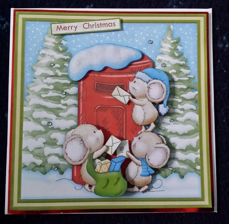 In Time for Micemas Christmas Decoupage 7.5 Mini Kit by Angela Whitehead