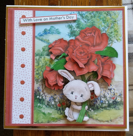 Rose Bloom Bunny Valentine's Mother's Day 7.5 Mini Kit by Angela Whitehead