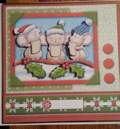 Hark the Herald Micey Sing Christmas 8x8 Decoupage Mini Kit by Angela Whitehead