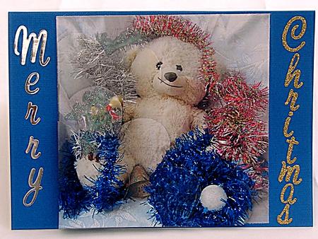 Christmas Teddy Bear Shell Edged Corner Stacker by Angelina Two Bears